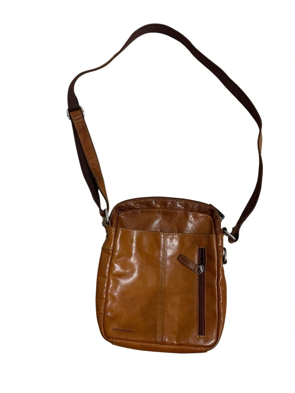 Vintage Jack Georges Brown Leather Crossbody Bag 🤎